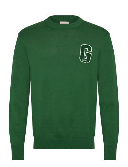 GANT Small Graphic Badge C-Neck - Green - M