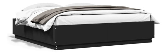 Sengeramme med LED-lys svart 180x200 cm konstruert tre 8721012273269