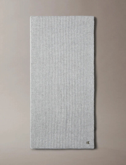 Calvin Klein Ck Metal Wool Rib Scarf - Grey - ONE SIZE