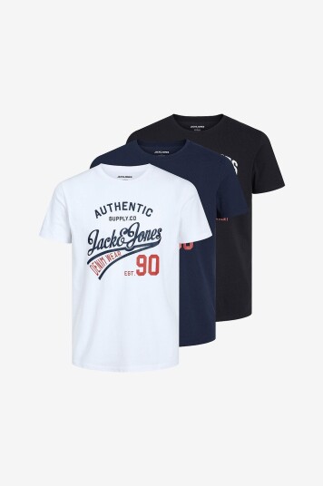 Jack & Jones T skjorte jjEthan Tee SS Crew Neck 3 pakning Svart
