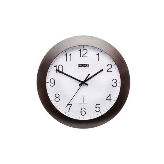 Veggklokke - Veggur - Diameter 30 Cm - Radiostyrt - Sort/hvit Veggklokke - Veggur - Diameter 30 Cm - Radiostyrt - Sort/hvit