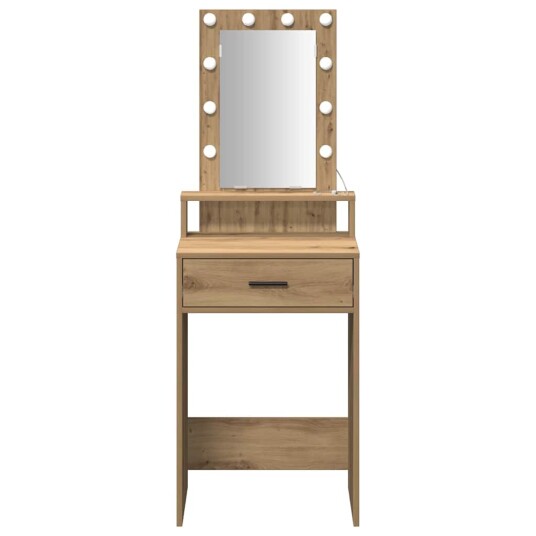 Sminkebord med LED lamper i Artisan Eik 50x41x140 cm Sminkebord med LED lamper i Artisan Eik 50x41x140 cm