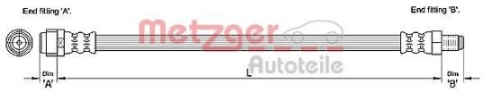 Bremseslange METZGER 4110274 Bremseslange METZGER 4110274
