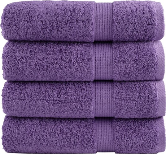 vidaXL Premium dusjhåndklær SOLUND 4 stk lilla 70x140cm 600 g/m2 vidaXL Premium dusjhåndklær SOLUND 4 stk lilla 70x140cm 600 g/m2