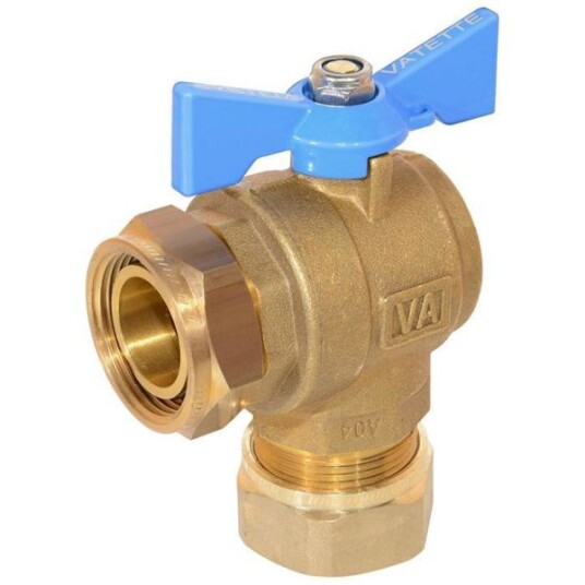 Vatette 8547103 Avstengingsventil 22 mm x G20, vinkel Blå