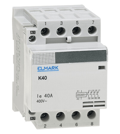 ELMARK Kontaktor 3-modul K40 40A 230V 2NO+2NC