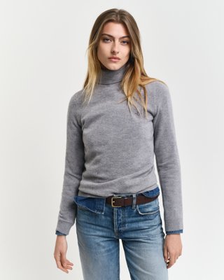Gant Ekstra fin lammeull-turtleneck-genser GREY MELANGE L Gant Ekstra fin lammeull-turtleneck-genser GREY MELANGE L