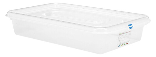 Denox Oppbevaringsboks Dena GN 1/1; Størrelse GN 1/1, 13l, 53x32.5x10 cm (LxBxD); Transparent; 6 Stykk / Forpakning