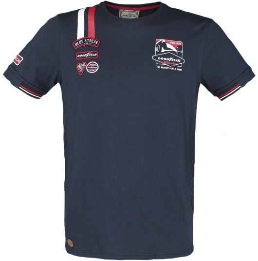 GoodYear - Rockabilly T-skjorte - Menn T-Skjorte Comfort Fit - S til 3XL - Herrer - marineblå GoodYear - Rockabilly T-skjorte - Menn T-Skjorte Comfort Fit - S til 3XL - Herrer - marineblå