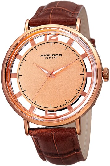 Akribos XXIV Herreklokke AK860RGBR Rosegullfarget/Lær Ø43 mm Akribos XXIV Herreklokke AK860RGBR Rosegullfarget/Lær Ø43 mm