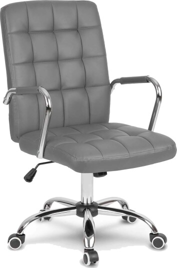 Ergonomisk kontorstol i skinn Benton   Grå