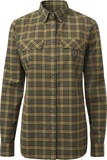 Chevalier Women's Creek Shooting Fit Coolmax Shirt Moss Checked 38W, Moss Checked
