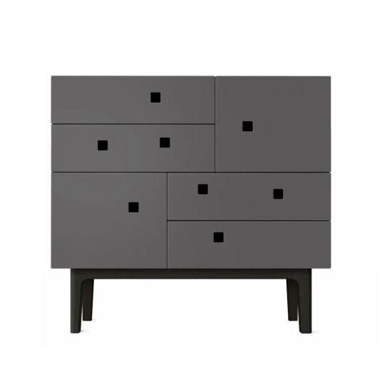 Zweed Peep B1 kommode slate grey, sortlakkert