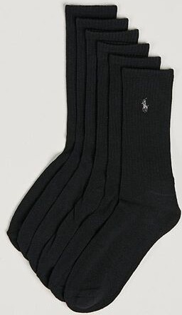 Polo Ralph Lauren 6-Pack Cotton Crew Socks Black