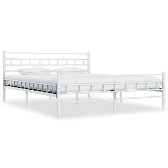 vidaXL Sengeramme hvit metall 140x200 cm