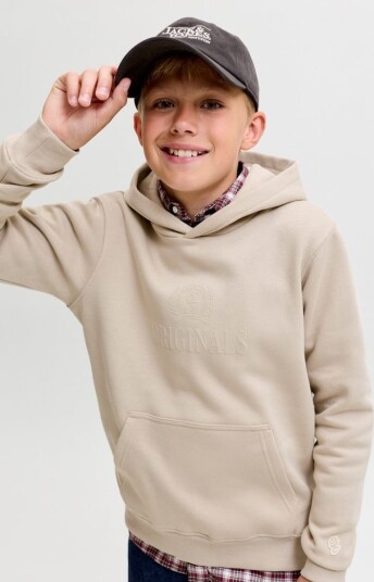 Jack & Jones Jorfrederiksberg Monogram Sweat Hood Jn Grey 176 Jack & Jones Jorfrederiksberg Monogram Sweat Hood Jn Grey 176