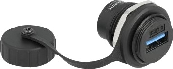 Delock Trykklåsmodul Usb 3.2 Gen 1 With Protective Dust Cap Usb 1 Usb-Sokkel Svart