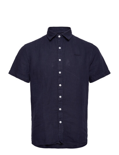 Sebago Linen Shirt Short Sleeve - Navy - M Sebago Linen Shirt Short Sleeve - Navy - M