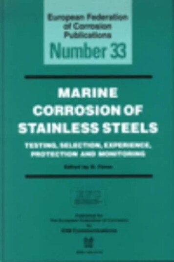 Marine Corrosion Of Stainless Steels Av D. Feron