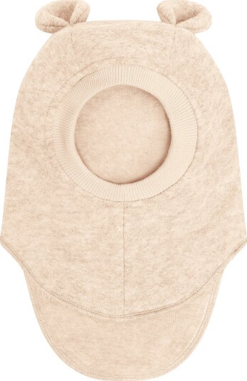 Huttelihut Ull Balaclava med Ører, Sand Melange, 4-6 år