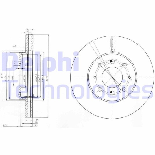 Bremseskive DELPHI BG3810 Bremseskive DELPHI BG3810