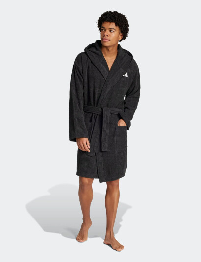 adidas Sportswear Bathrobe Hooded - Black - M