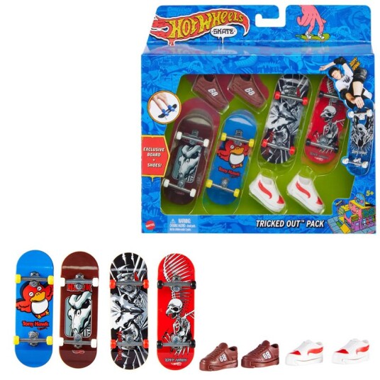 Hot Wheels Fingerskateboard 4-Pakning assortert Tricked Out Hot Wheels Fingerskateboard 4-Pakning assortert Tricked Out