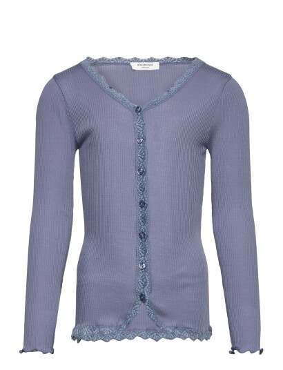 Rosemunde Kids Rkbalta Modal Ls Lace Cardigan - Blue - 140
