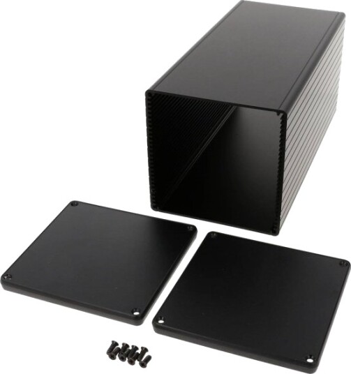 Hammond Electronics 1455NS2202BK 220 × 103 × 103 mm Aluminium Sort Kabinett