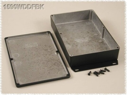 Hammond Electronics 1590WDDFBK 187,5 × 119,5 × 37 mm Aluminium Sort Kabinett
