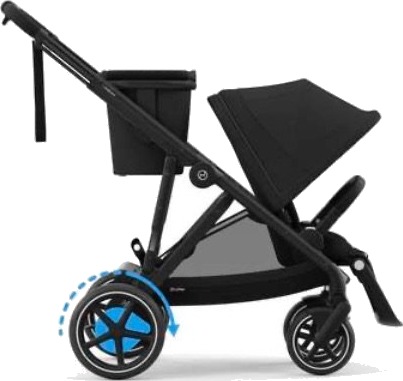 Cybex e-Gazelle S Søskenvogn med e-Drevet Funksjoner - Moon Black