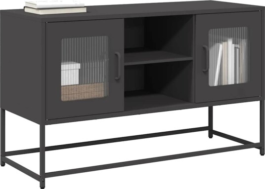 TV benk svart 100,5x39x60,5 cm stål