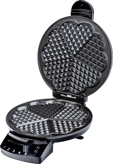 Ravanson GR-7010 vaffeljern 5 hjerter, 1200 W Svart