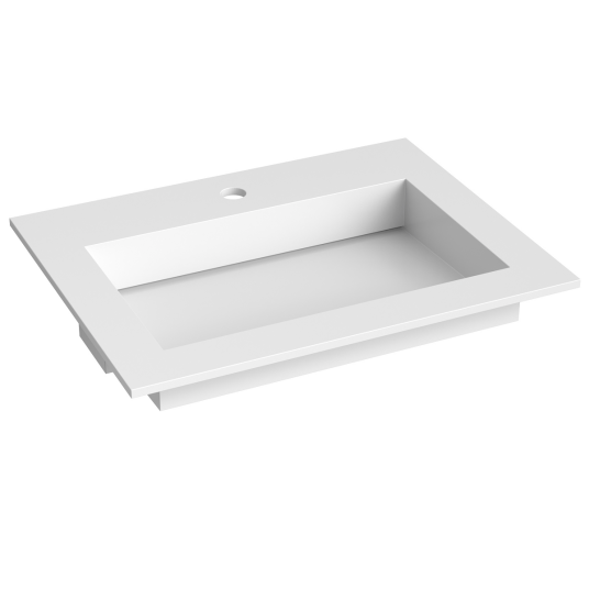 Korsbakken Corian Med Flat Bunn Hvit Matt 60cm