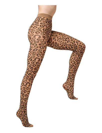 Sneaky Fox Leopard Tights - Brown - ONE SIZE