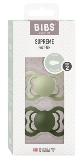 Bibs Silikon smokk Supreme 2-pack 6-18 mån Sage/Hunter Green