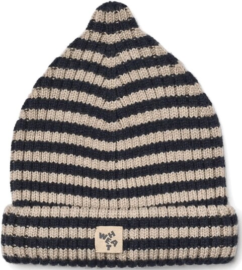 Wheat Beanie Topper - NAVY - 6-8Y