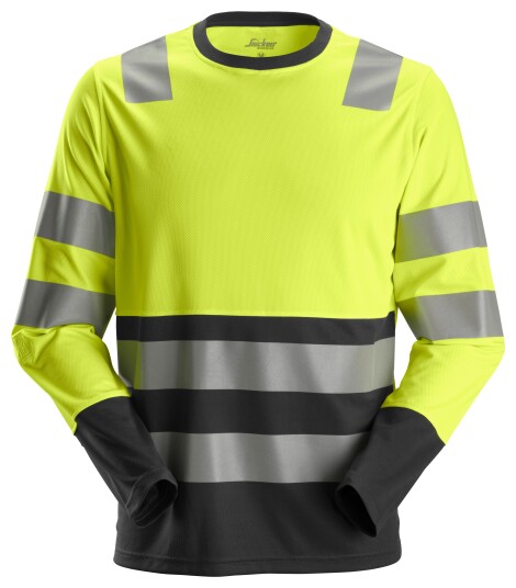 Snickers Workwear 2433 T-skjorte svart/gul varsel XS Klær
