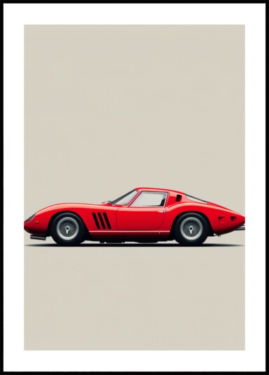 Elegant rød sportsbil Plakat / 40x50