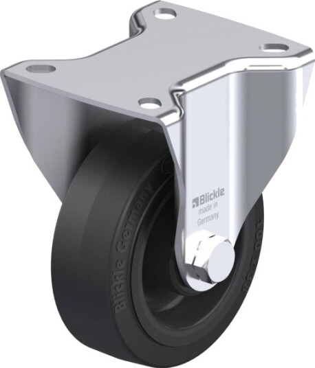 Blickle 263327 Bk-Poev 100R-1 Fast Hjul, Hjuldiameter 100 Mm, Bæreevne Maks. 200 Kg (1 Stk.)