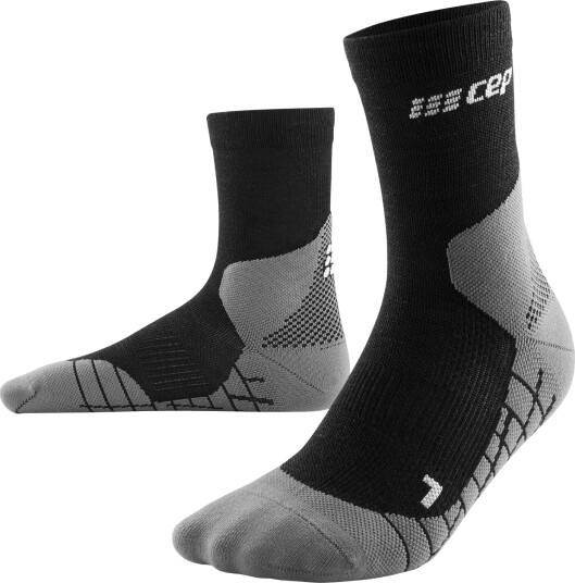 CEP Men's Hiking Light Merino Mid Cut Compression Socks Black 45-48, Black CEP Men's Hiking Light Merino Mid Cut Compression Socks Black 45-48, Black