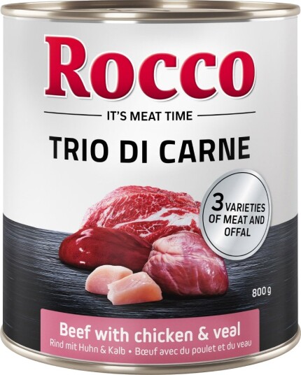 Rocco Våtfôr Classic Trio Di Carne & Kalv Kylling Okse 24 X 800 G