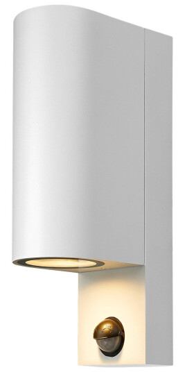 Prios Tetje utendørs vegglampe hvit rund sensor