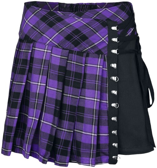 Chemical Black   Goth Kort skjørt   Hybrid skjørt   XS til 4XL   Damer   lilla svart