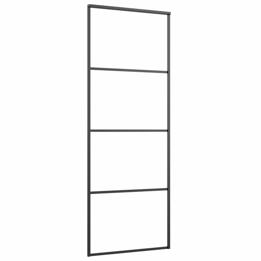 vidaXL Skyvedør med monteringssett svart 76x205 cm ESG-glass