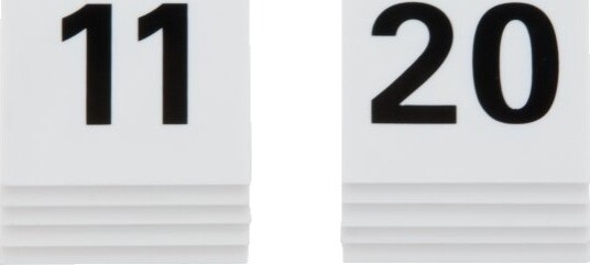 Bordskilt Securit Nr 11 20 5X4x5 Cm Akryl Hvid,10 Stk/Ps 10 Stk. Bordskilt Securit Nr 11 20 5X4x5 Cm Akryl Hvid,10 Stk/Ps 10 Stk.
