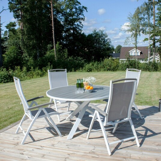 Venture Home Parma hagebord Ø140cm hvit, grå. 1725527-02-0 1645006-01-0 Venture Home Parma hagebord Ø140cm hvit, grå. 1725527-02-0 1645006-01-0