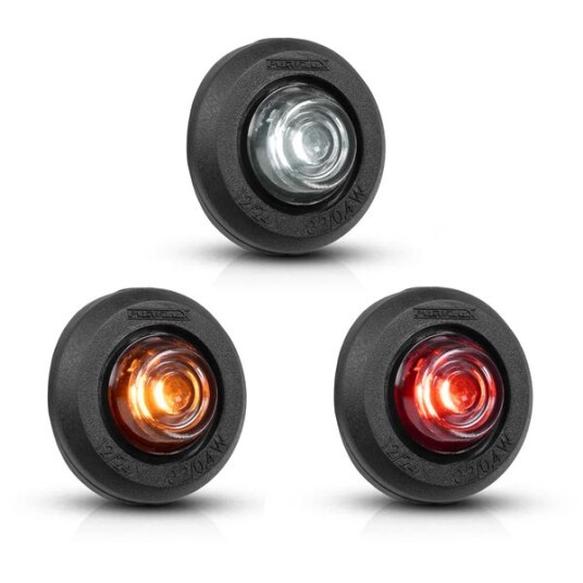Posisjonslys PURELUX Spectre 1X Dark 12/24V / 0,5W / 28 mm Rød for buede overflater