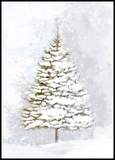 Lone fir in the snow Plakat Plakat / 21x30cm