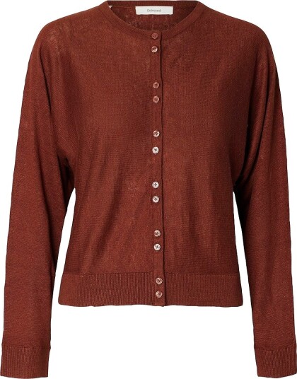 Selected Women - Kardigan slfJane Linen LS Bat Knit - Rød